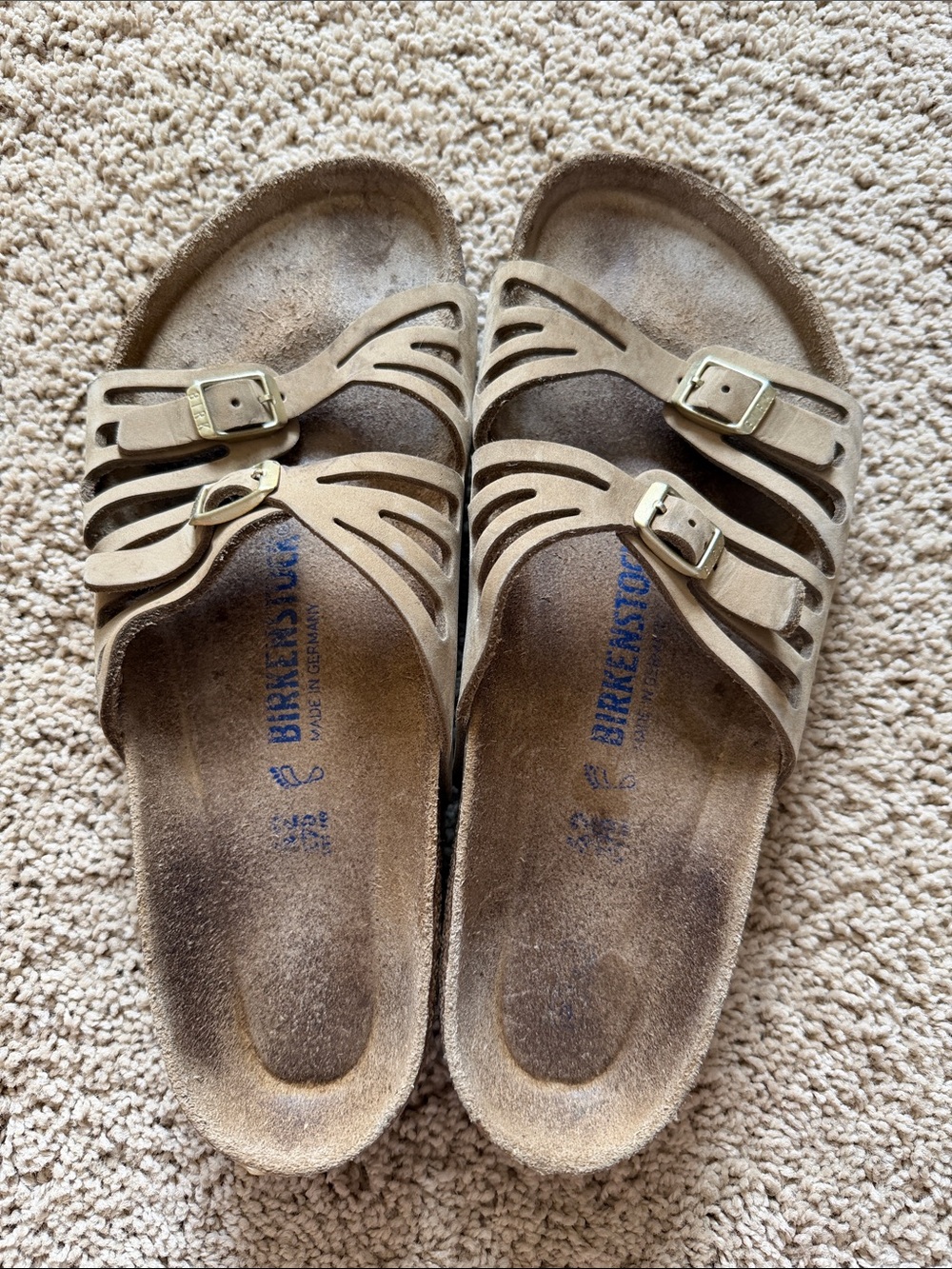 Birkenstock Women's Tan Multi-Strap Buckle Sandals